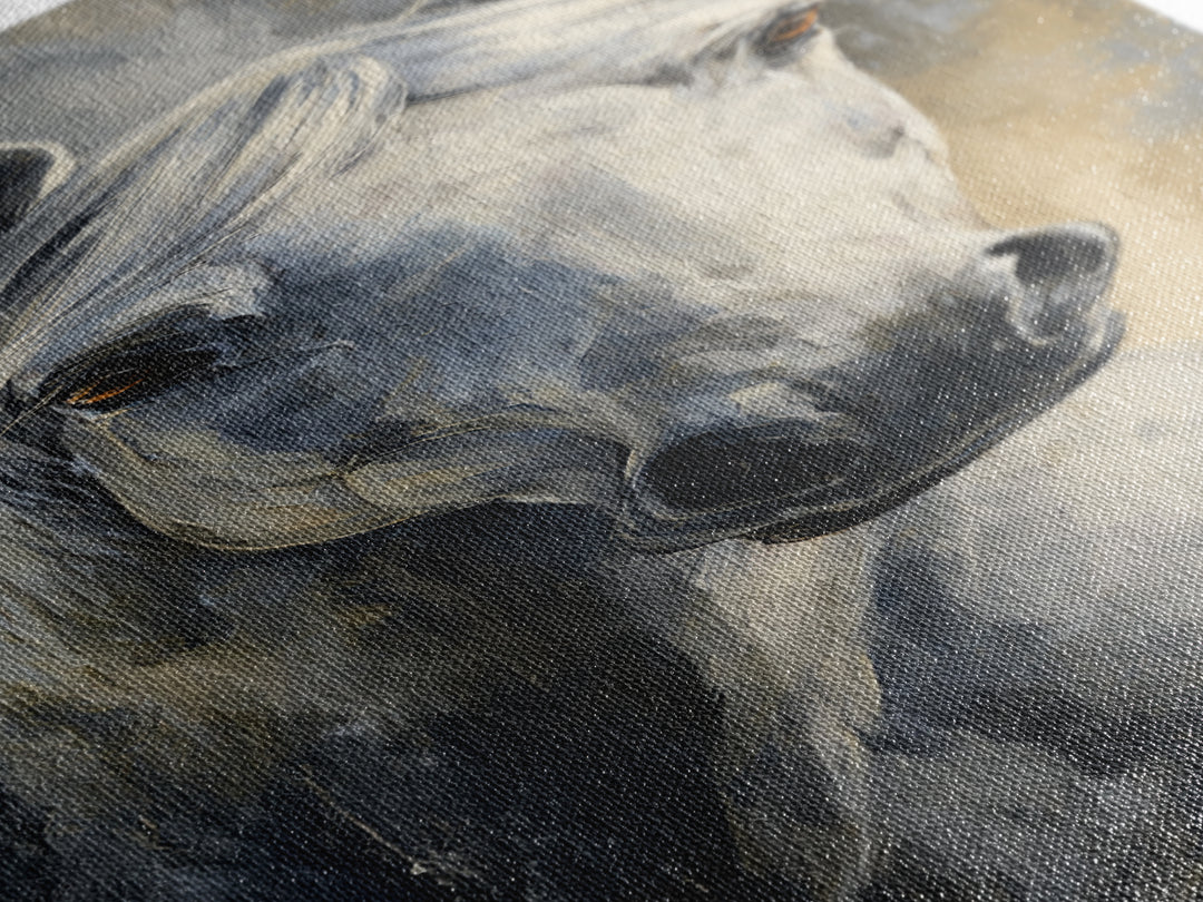Neutral Horse Portrait Canvas Print, Hotel Art, Gallery Wall Set, Hotel Decor, Fine Art, Boutique, Textured Painting, HOT-1x3-100