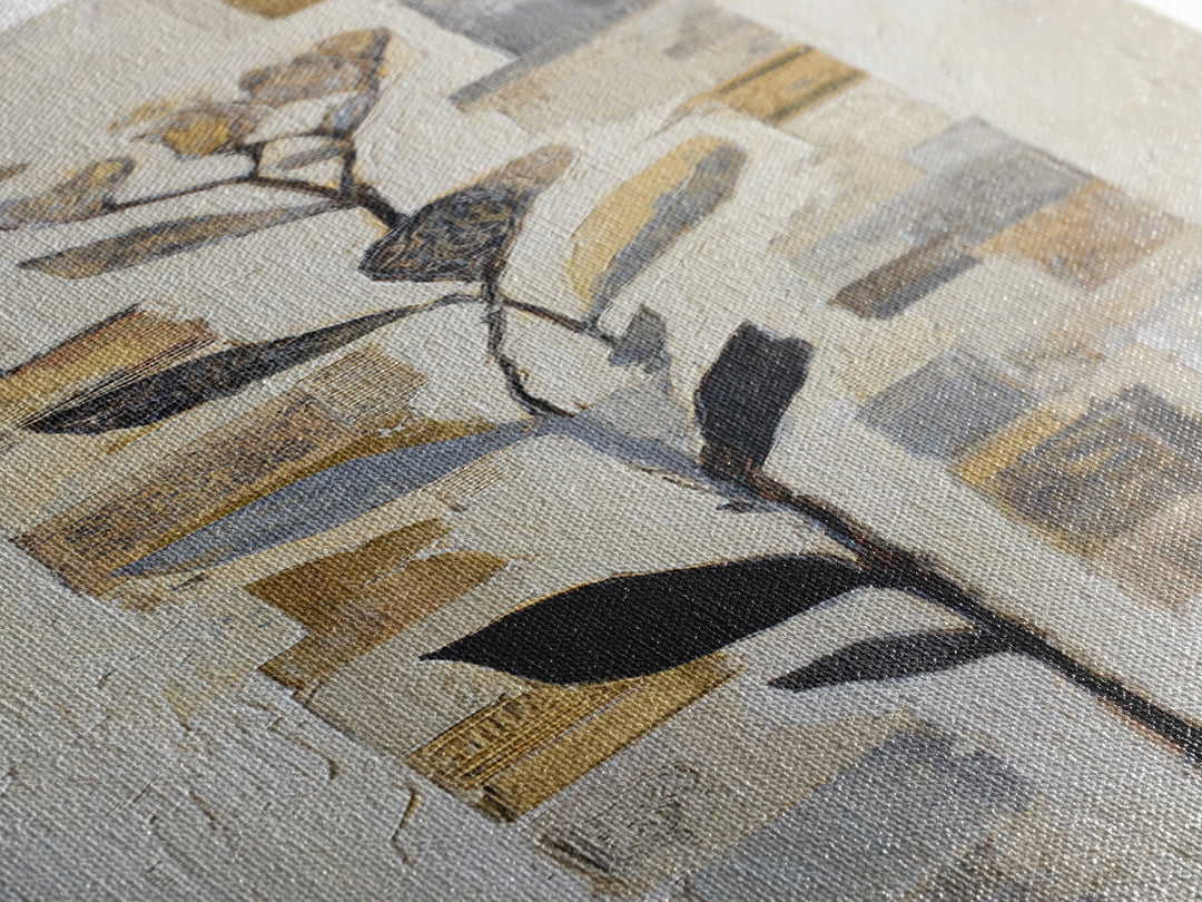 Elegant Botanical Branch on Ivory Ground Canvas Print, Hotel Art, Gallery Wall Art, Hotel Decor, Boutique, Luxury Decor, HOT-1x3-41