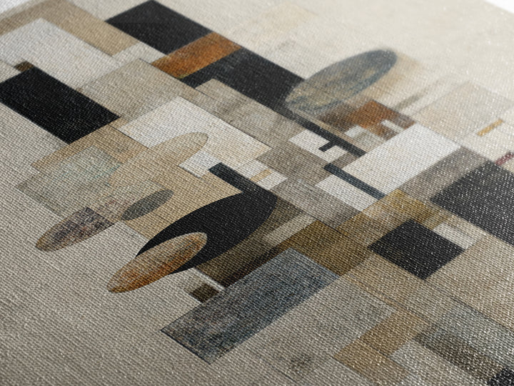 Modern Geometric Composition Canvas Print, Hotel Art, Beach House Decor, Hotel Decor, Abstract Art, Boutique, Contemporary Art, HOT-1x3-67