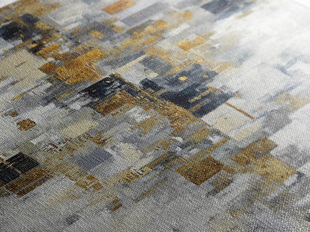 Gold Accented Abstract for Upscale Lobby Canvas Print, Hotel Art, Boho Decor, Hotel Decor, Fine Art, Boutique, Painting, HOT-1x3-97
