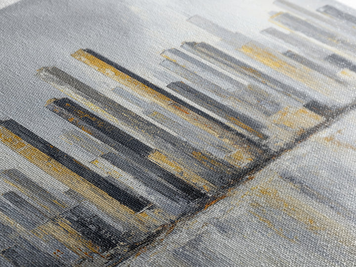 Quiet City Skyline Canvas Print, Hotel Art, Hotel Decor, Abstract Art, Boutique, Hazbin Hotel, Mid Century Modern, HOT-2x1-22