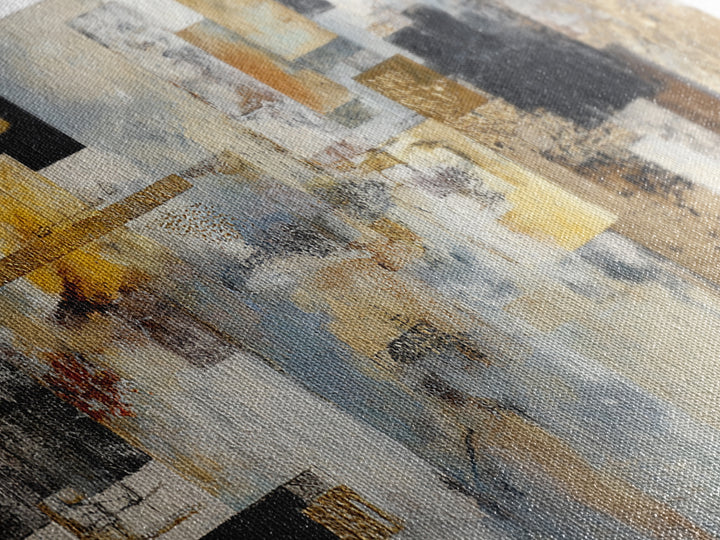 Gold Accented Abstract for Upscale Lobby Canvas Print, Hotel Art, Mid Century Modern, Hotel Decor, Abstract Art, Boutique, HOT-2x1-57