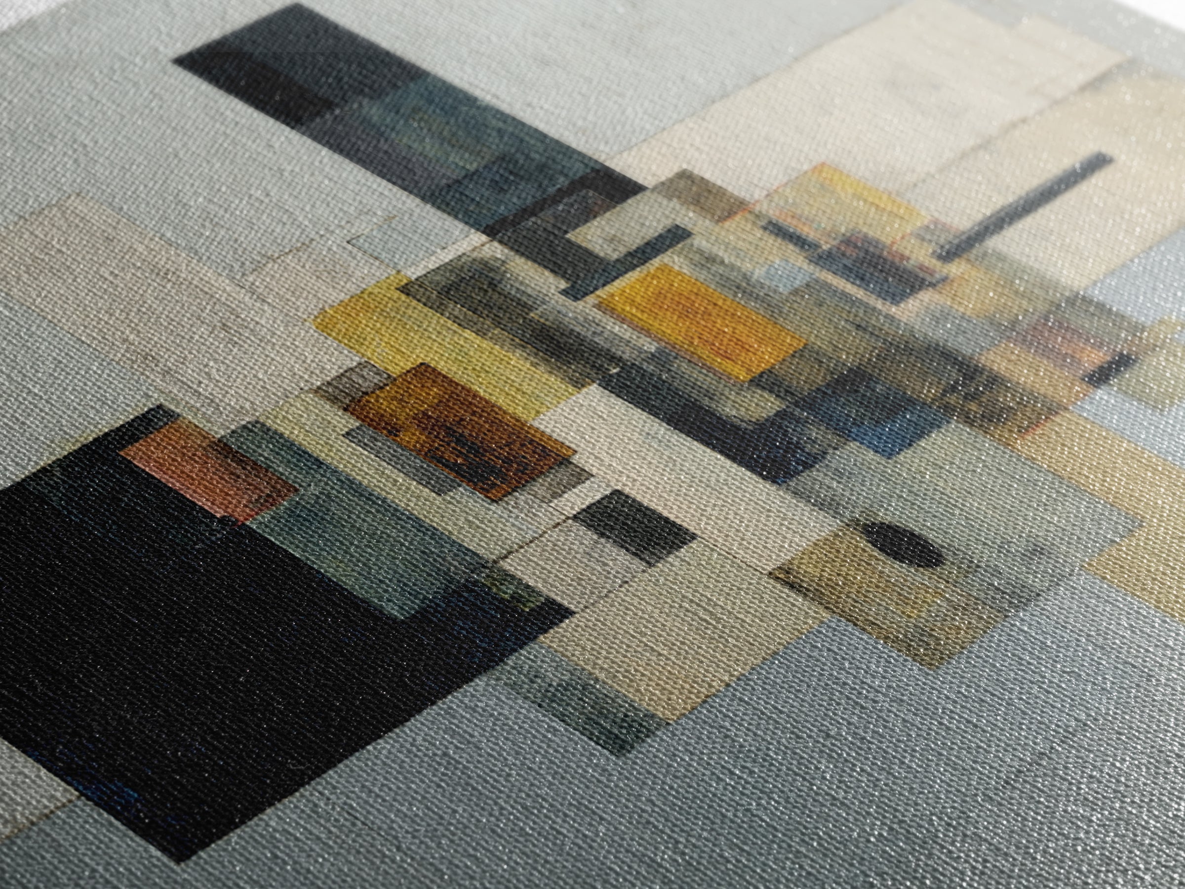 Modern Geometric Composition Framed Canvas Print, Hotel Art, Room Decor, Hotel Decor, Abstract Art, Boutique, Art Print, HOT-2x1-75