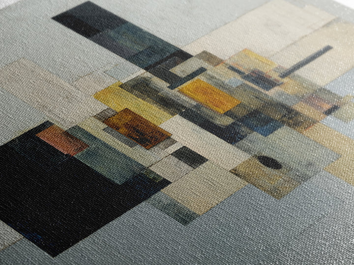 Modern Geometric Composition Framed Canvas Print, Hotel Art, Room Decor, Hotel Decor, Abstract Art, Boutique, Art Print, HOT-2x1-75
