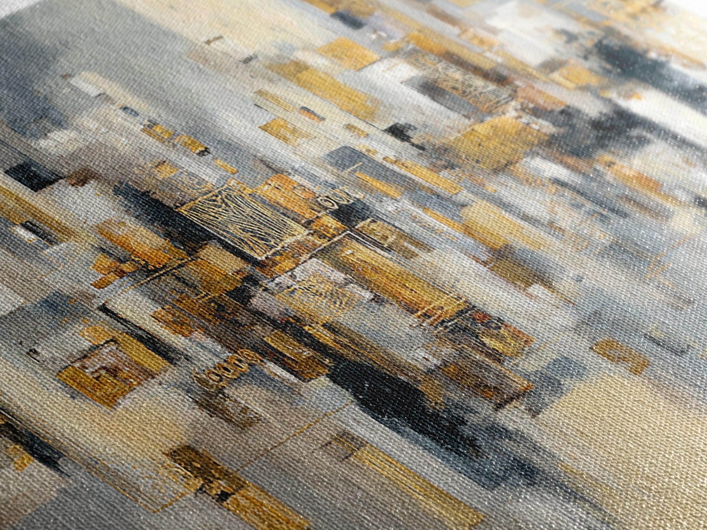 Gold Accented Abstract for Upscale Lobby Framed Canvas Print, Hotel Art, Wall Decor, Hotel Decor, Abstract Art, Boutique, HOT-2x1-9