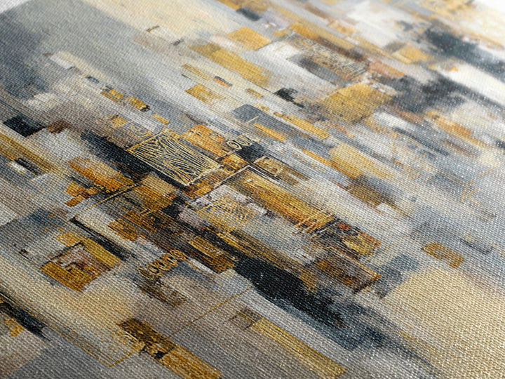 Gold Accented Abstract for Upscale Lobby Framed Canvas Print, Hotel Art, Wall Decor, Hotel Decor, Abstract Art, Boutique, HOT-2x1-9