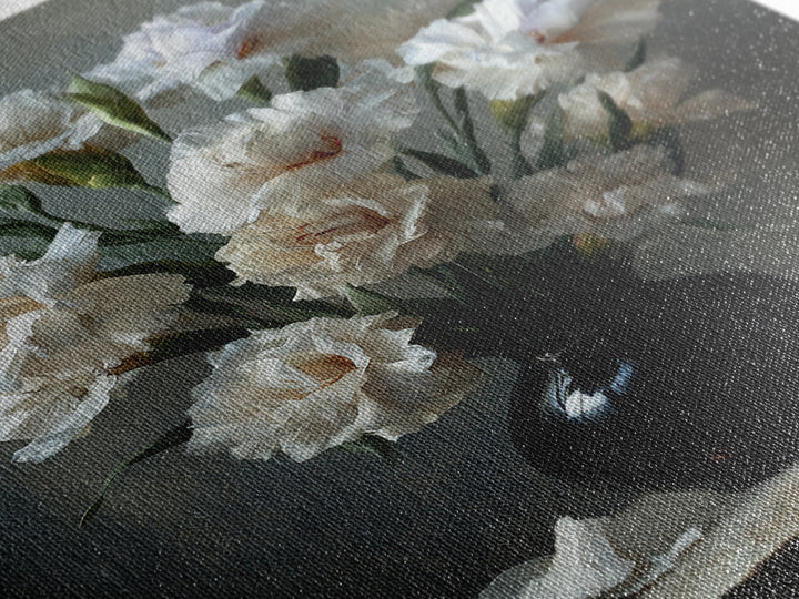Classic Oil Painted Floral Still Life Framed Canvas Print, Hotel Art, Art Deco, Hotel Decor, Boutique, Minimalist Wall Art, HOT-2x3-17