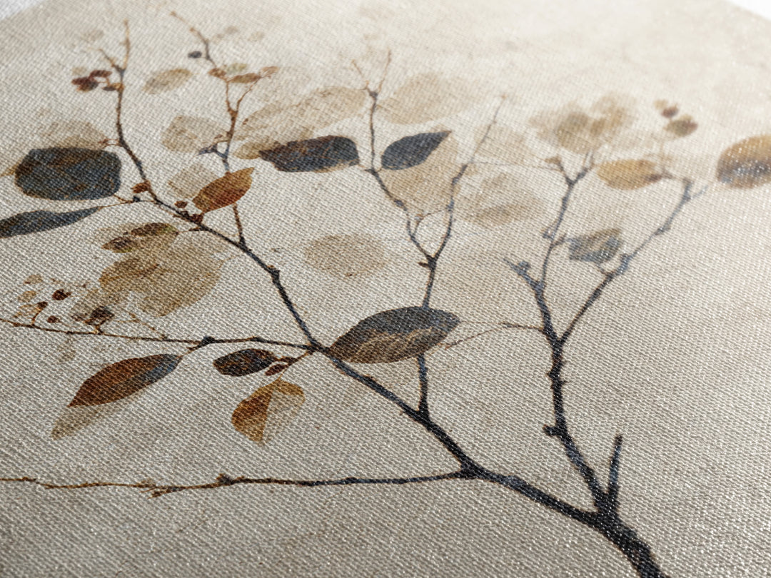 Elegant Botanical Branch on Ivory Ground Canvas Print, Hotel Art, Living Room Decor, Hotel Decor, Fine Art, Boutique, HOT-2x3-61