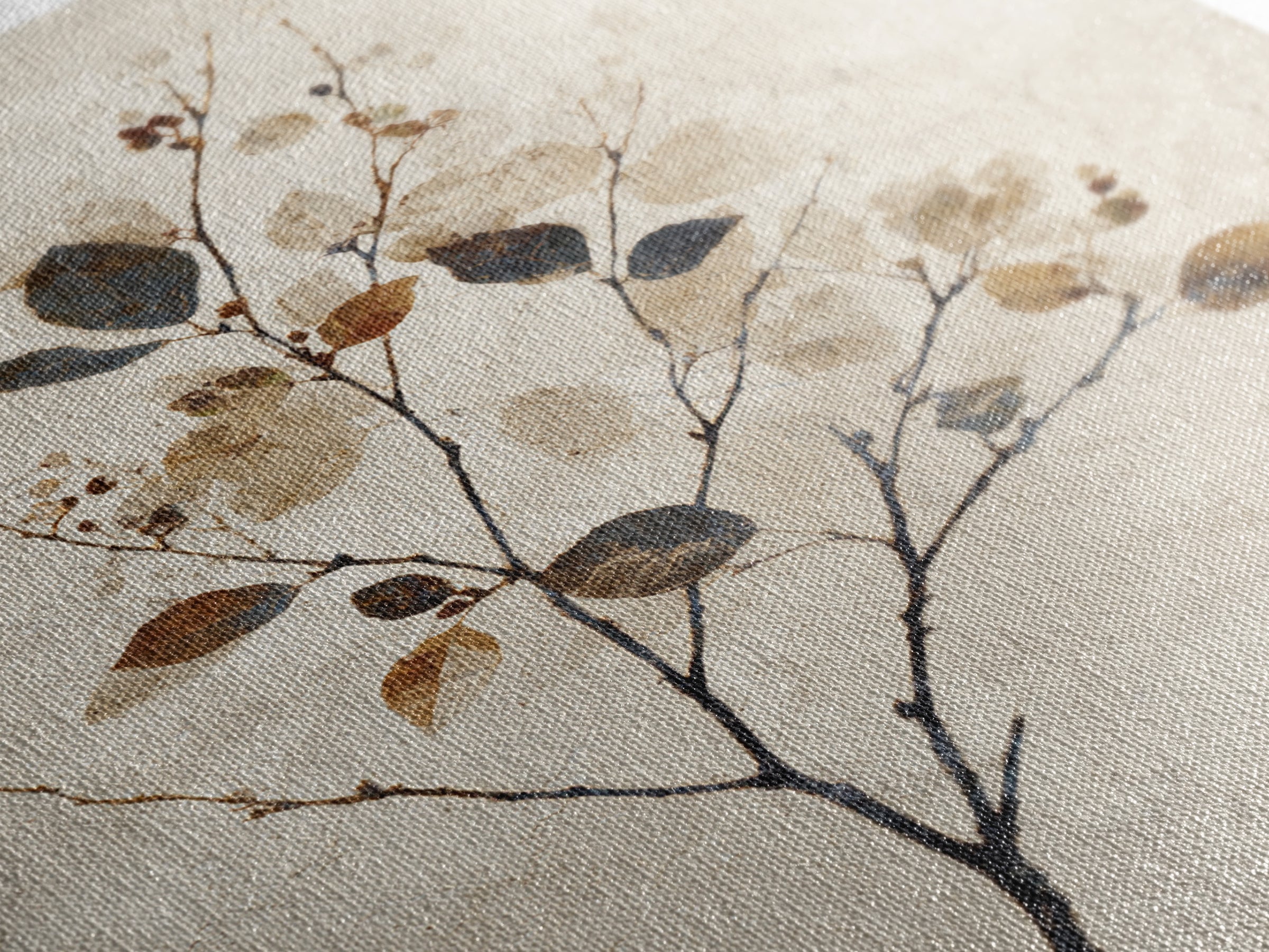 Elegant Botanical Branch on Ivory Ground Canvas Print, Hotel Art, Living Room Decor, Hotel Decor, Fine Art, Boutique, HOT-2x3-61