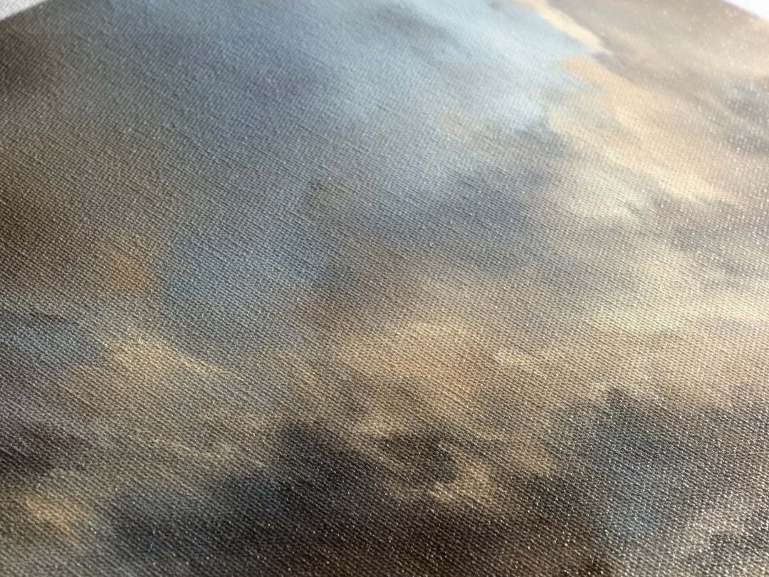 Large Cloudscape with Subtle Drama Canvas Print, Hotel Art, Coastal Decor, Hotel Decor, Fine Art, Boutique, Statement Artwork, HOT-3x1-33