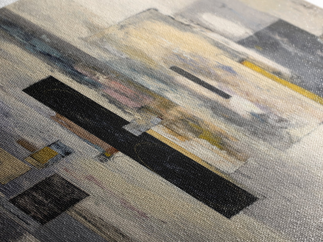 Sophisticated Neutral Abstract Canvas Print, Hotel Art, Beach House Decor, Hotel Decor, Abstract Art, Boutique, HOT-3x1-41