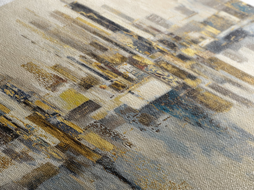 Gold Accented Abstract for Upscale Lobby Framed Canvas Print, Hotel Art, Printable Art, Hotel Decor, Abstract Art, Boutique, HOT-3x1-5
