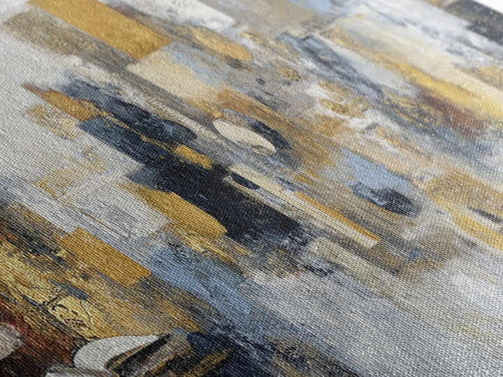 Gold Accented Abstract for Upscale Lobby Framed Canvas Print, Hotel Art, Gallery Wall Set, Hotel Decor, Fine Art, Boutique, HOT-3x1-53