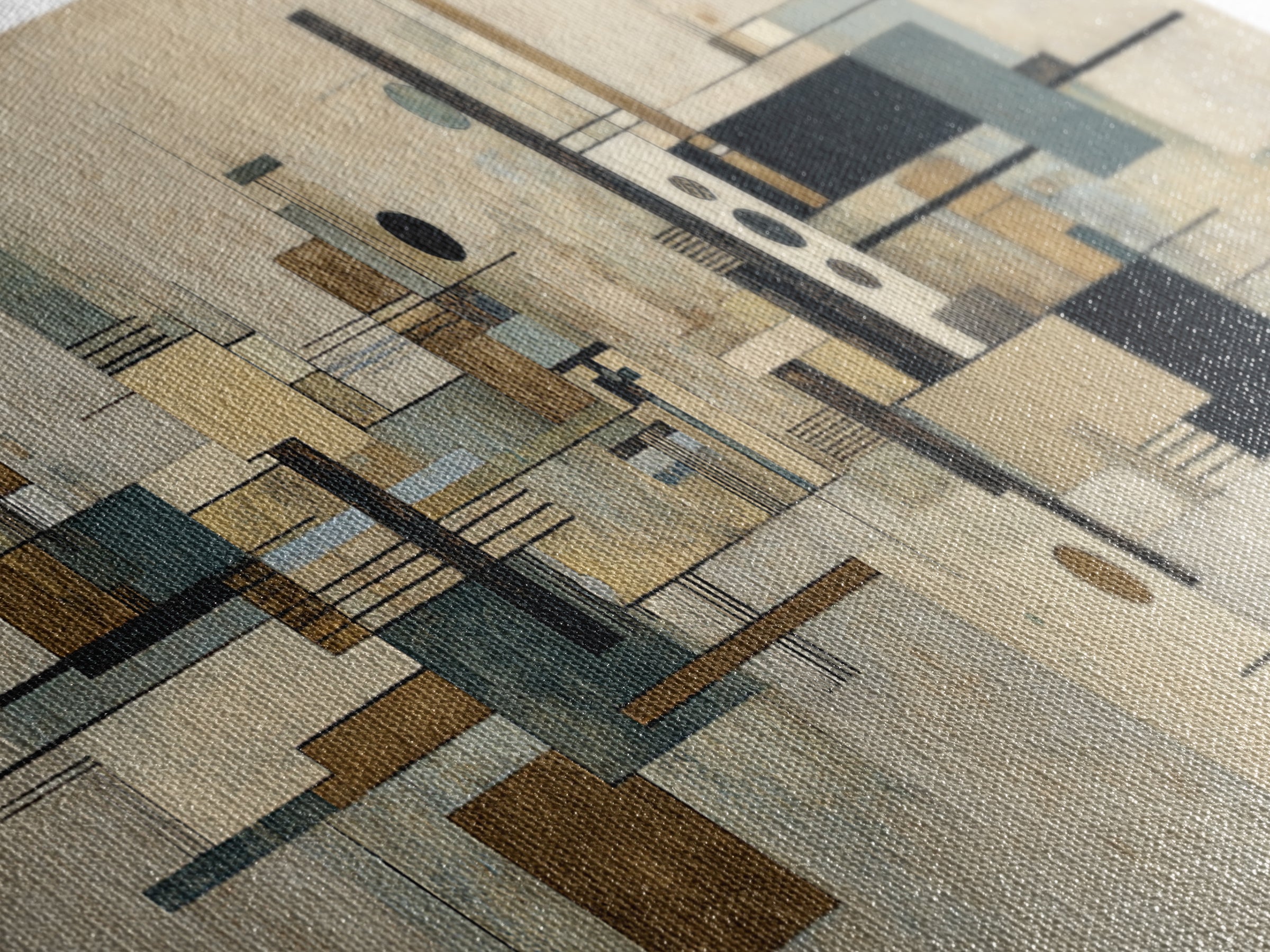 Modern Geometric Composition Canvas Print, Hotel Art, Abstract Art, Hotel Decor, Fine Art, Boutique, Gallery Wall Art, HOT-3x1-71