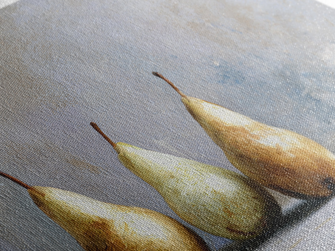 Elegant Pear Still Life on Linen Canvas Print, Hotel Art, Neutral Decor, Hotel Decor, Fine Art, Boutique, Home Decor, HOT-3x2-73