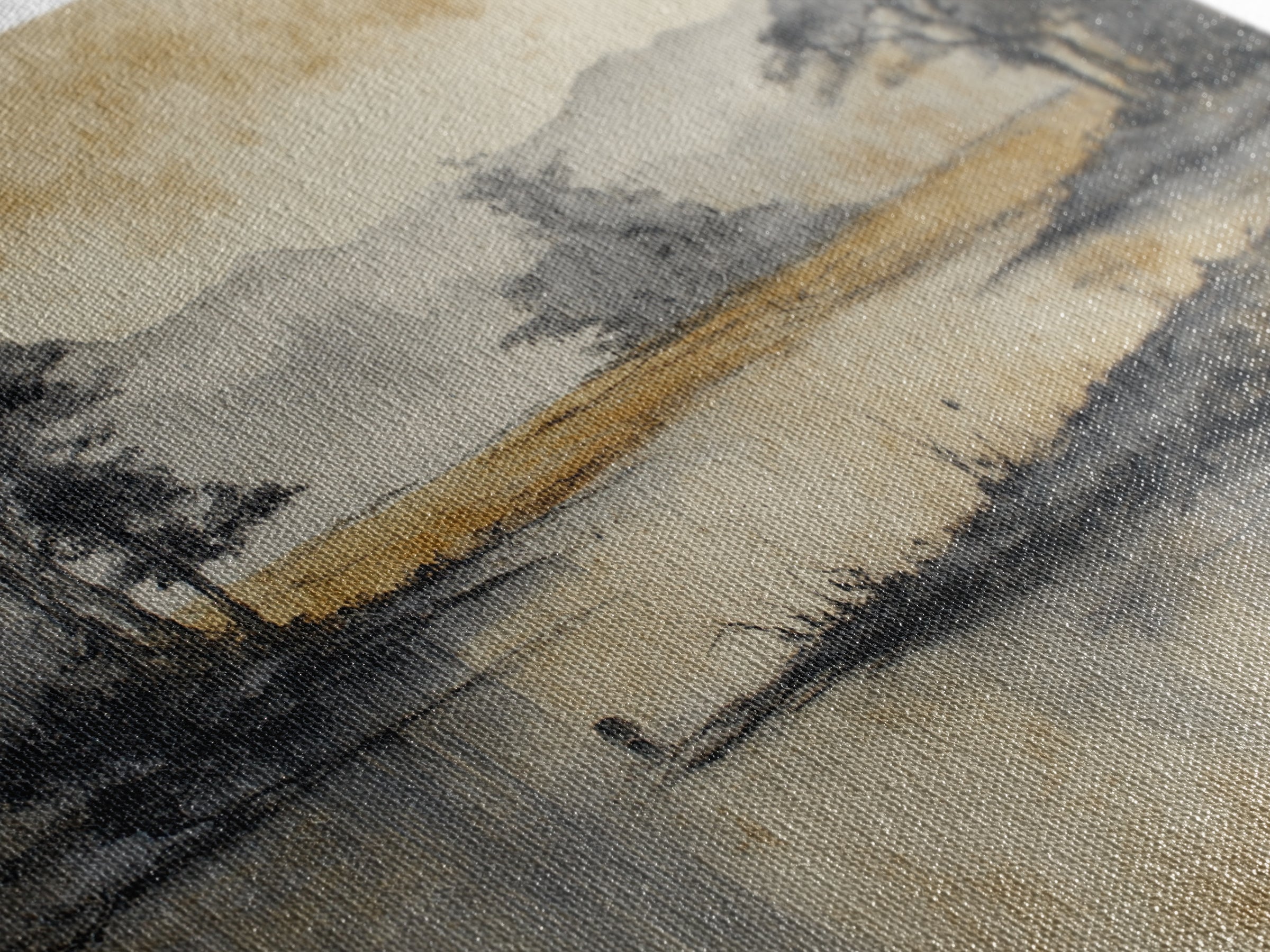 Japanese Ink Landscape Canvas Print, Hotel Art, Beach Prints, Hotel Decor, Fine Art, Boutique, Room Decor, Textured Painting, HOT-3x2-94