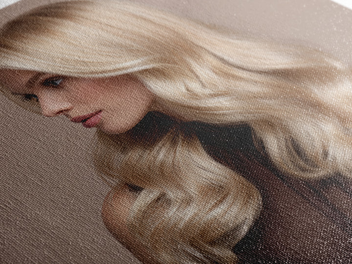 Blonde Waves Painted Framed Canvas Print, Hair Salon Art, African Art, Living Room Decor, Watercolor Art, Style, HSA-1x1-16