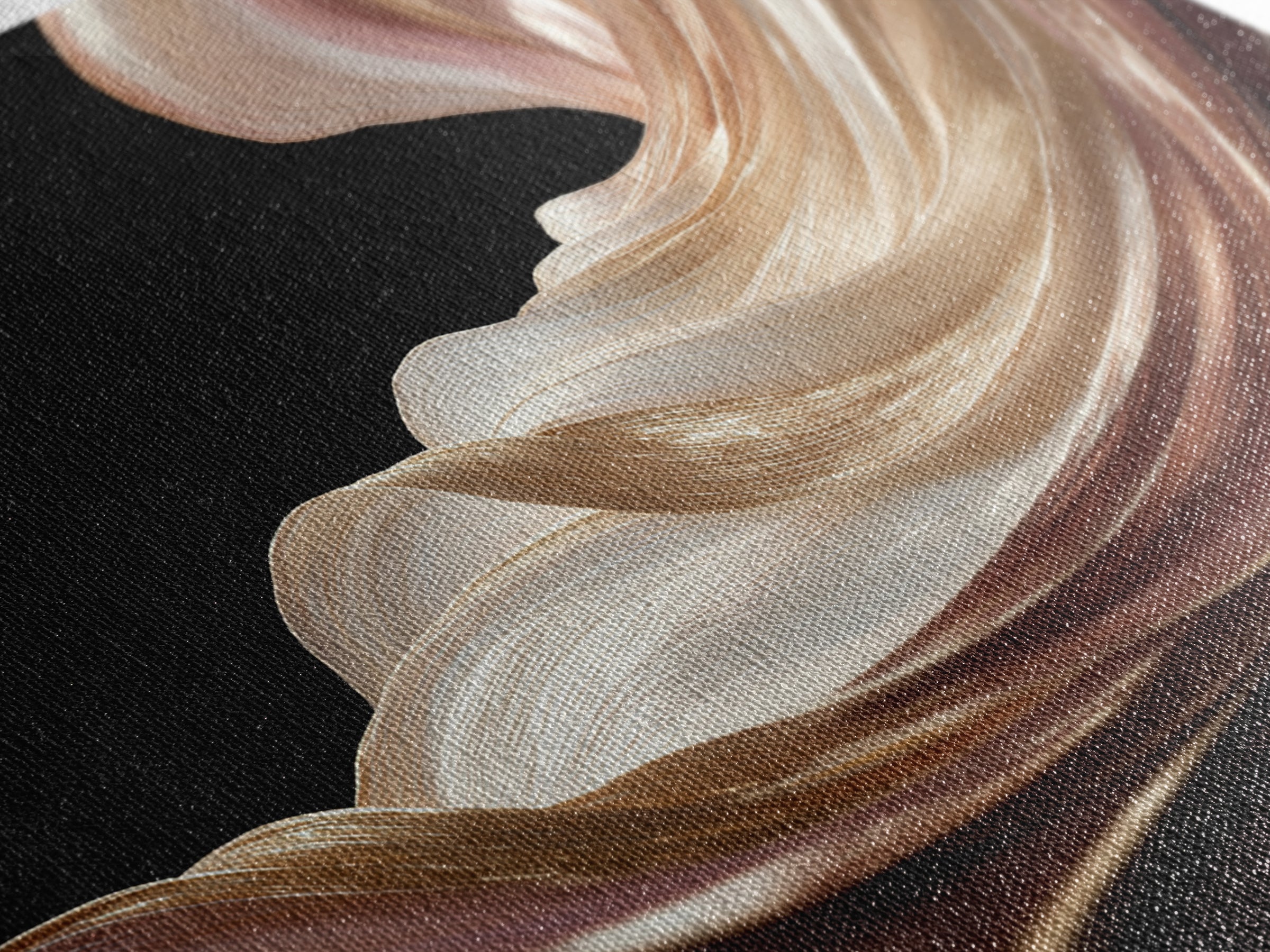 Abstract Hair Strands Forming Elegant Waves Canvas Print, Hair Salon Art, Printable Art, Living Room Decor, Fine Art, Style, HSA-1x1-3
