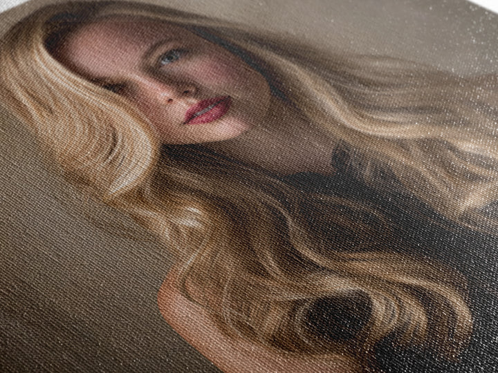 Blonde Waves Painted Framed Canvas Print, Hair Salon Art, Luxury Decor, Living Room Decor, Fine Art, Style, Printable Wall Art, HSA-1x1-40