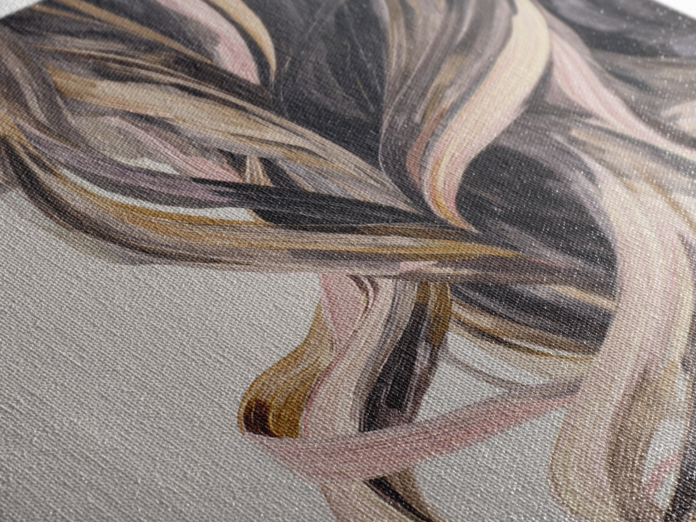 Hair Strands Turning into Abstract Ribbons Canvas Print, Hair Salon Art, Gallery Decor, Living Room Decor, Abstract Art, Style, HSA-1x1-45