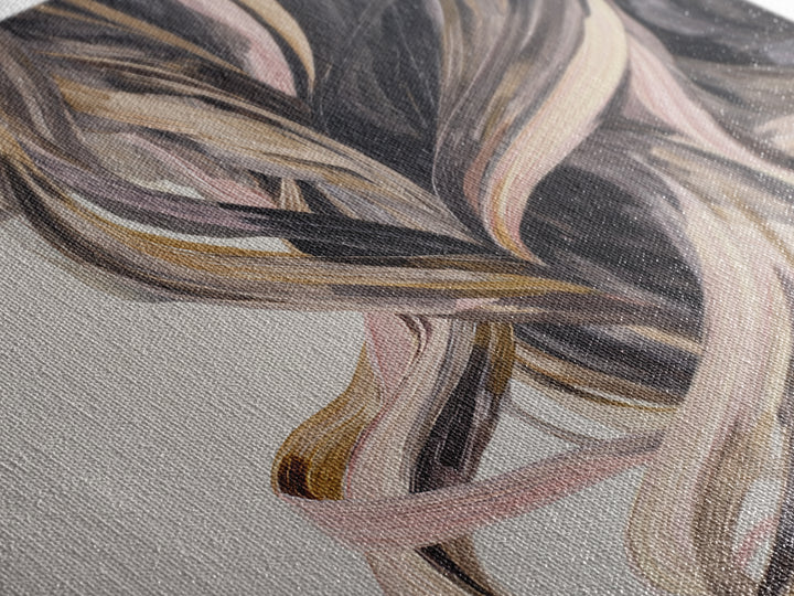 Hair Strands Turning into Abstract Ribbons Canvas Print, Hair Salon Art, Gallery Decor, Living Room Decor, Abstract Art, Style, HSA-1x1-45