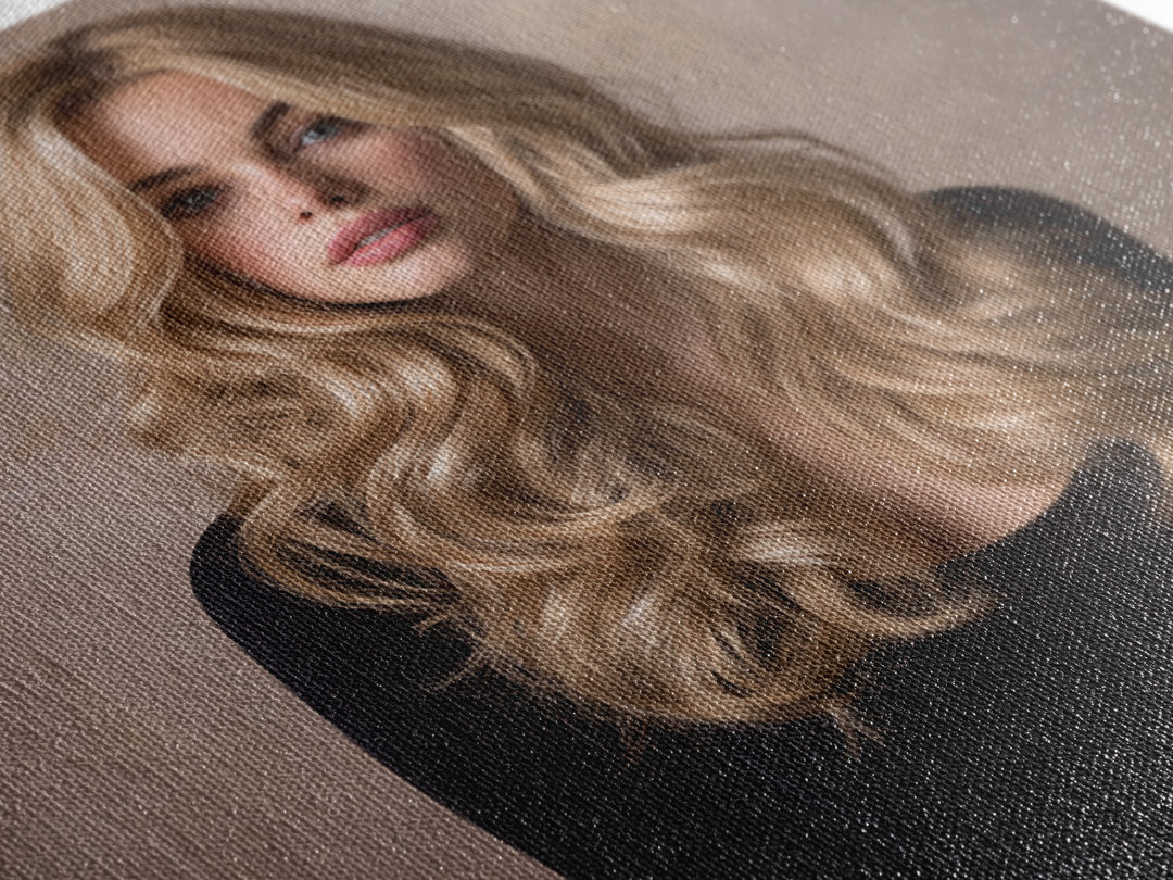 Blonde Waves Painted Framed Canvas Print, Hair Salon Art, Black Owned Art, Living Room Decor, Style, Hairdresser Gifts, HSA-1x1-64