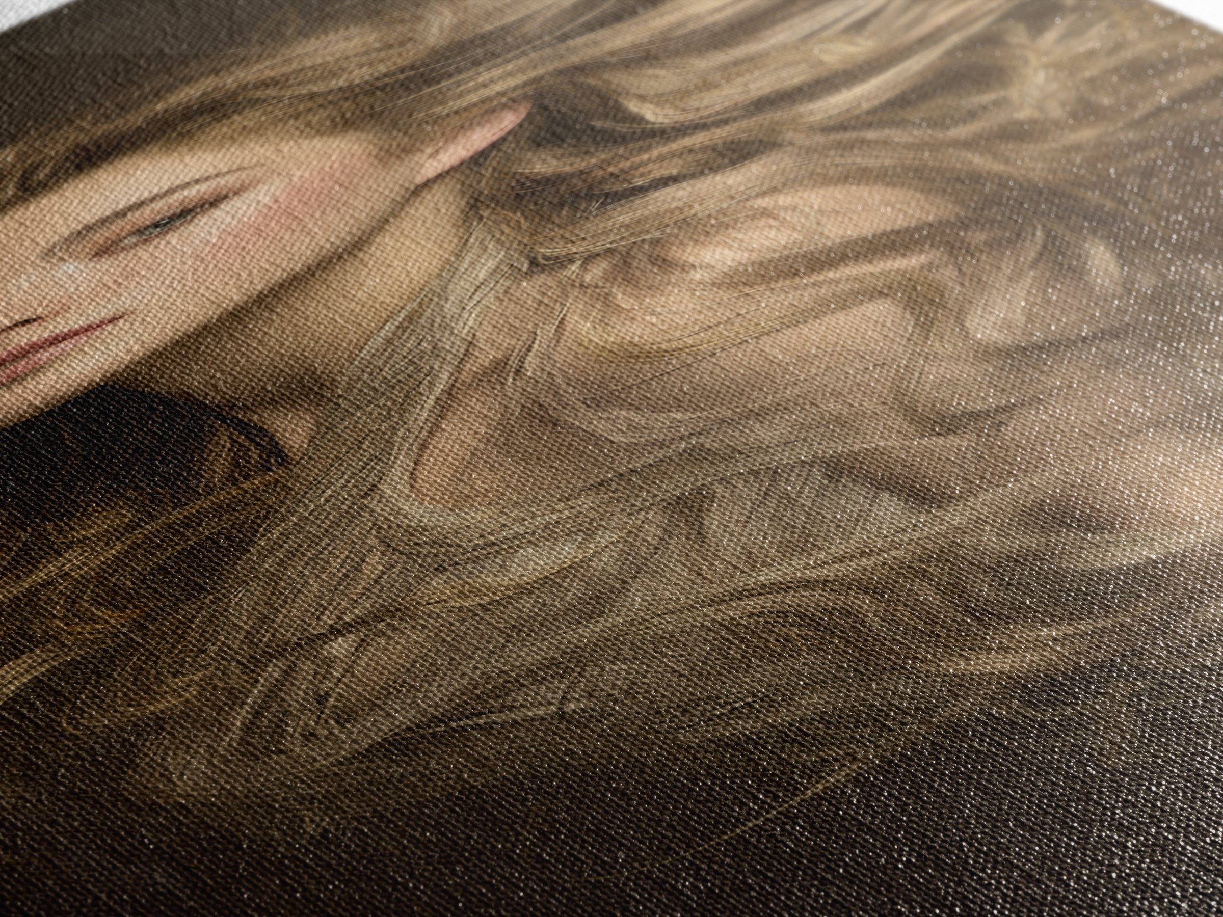 Fashion Portrait with Flowing Glossy Hair Canvas Print, Hair Salon Art, Fine Art Print, Living Room Decor, Fine Art, Style, HSA-1x3-37