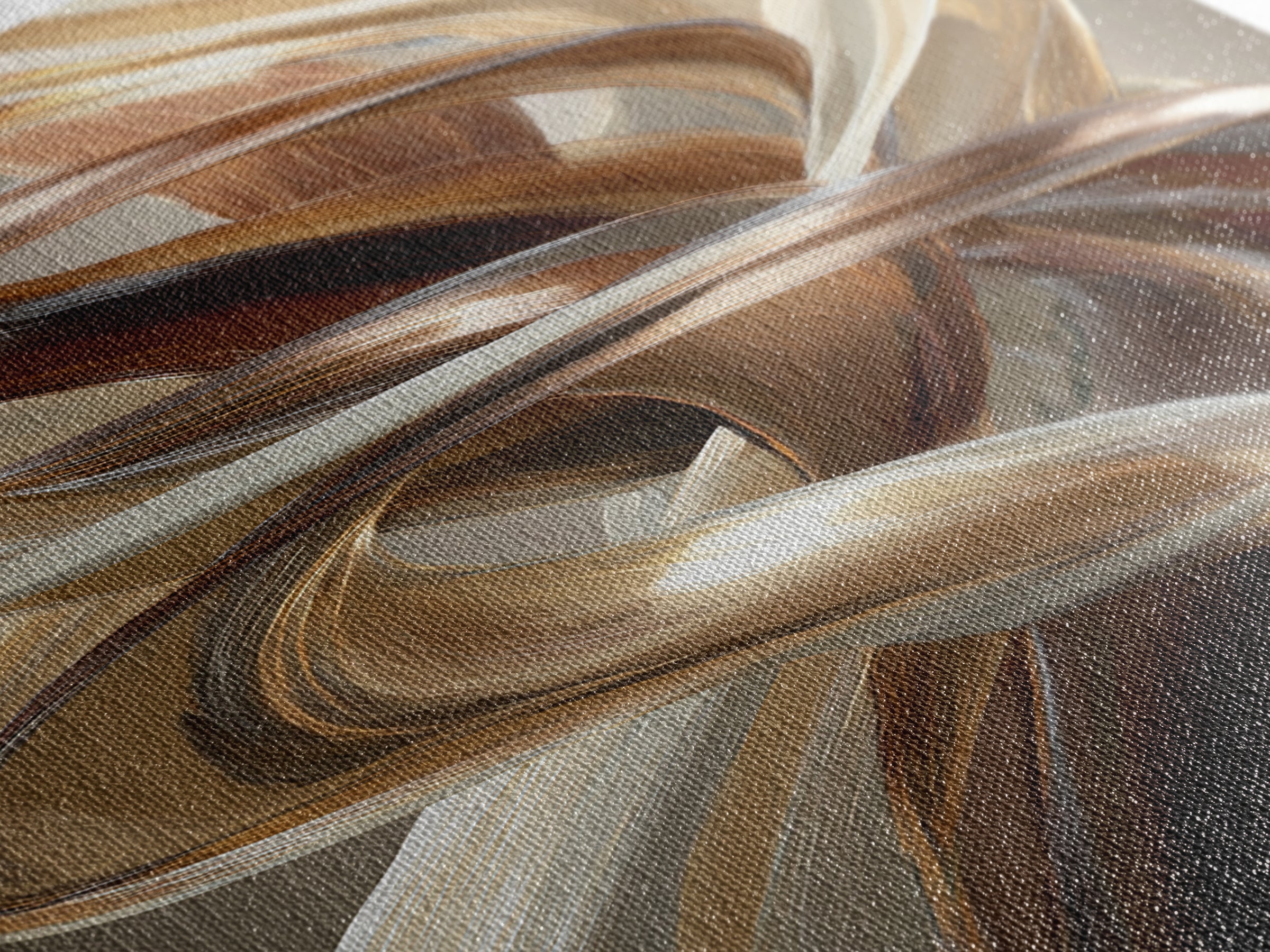 Hair Strands Turning into Abstract Ribbons Canvas Print, Hair Salon Art, Modern Decor, Living Room Decor, Fine Art, Style, HSA-1x3-57