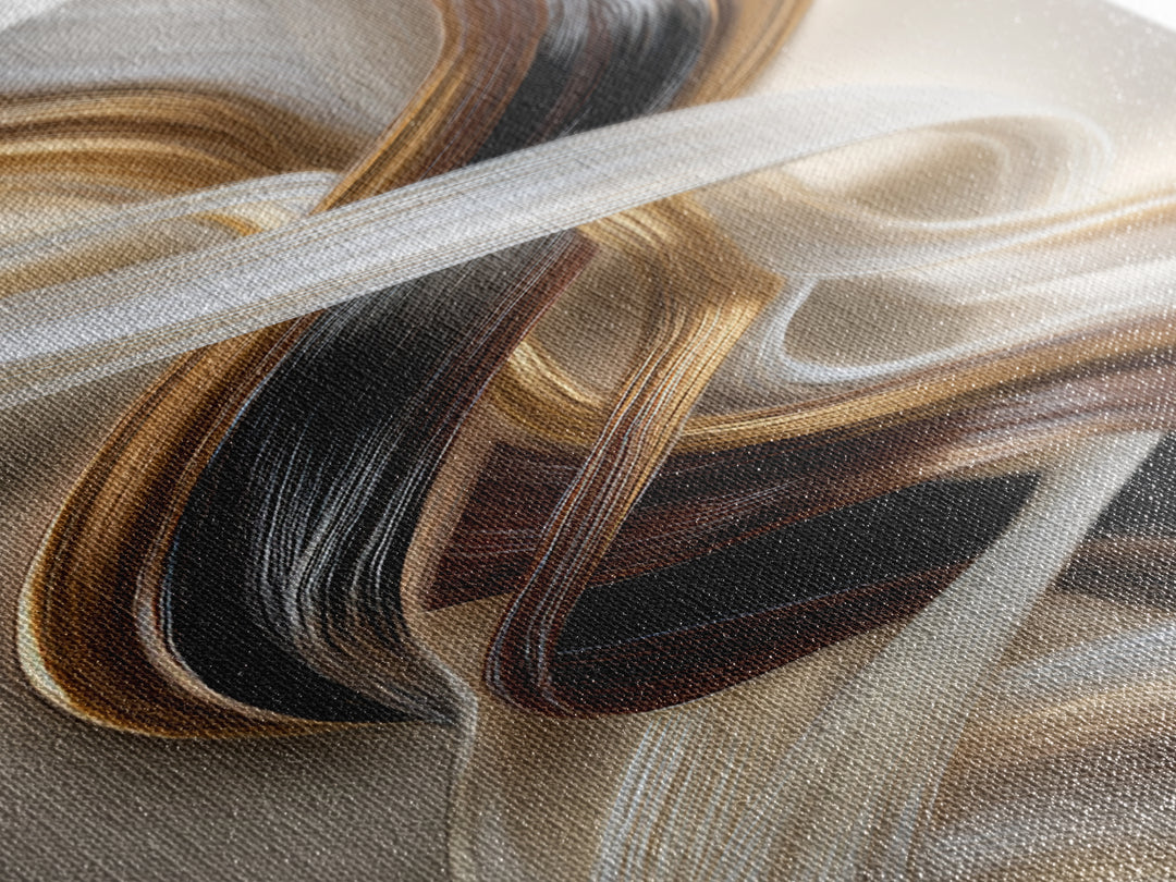 Abstract Hair Strands Forming Elegant Waves Canvas Print, Hair Salon Art, Digital Download Art, Living Room Decor, Abstract Art, HSA-1x3-63