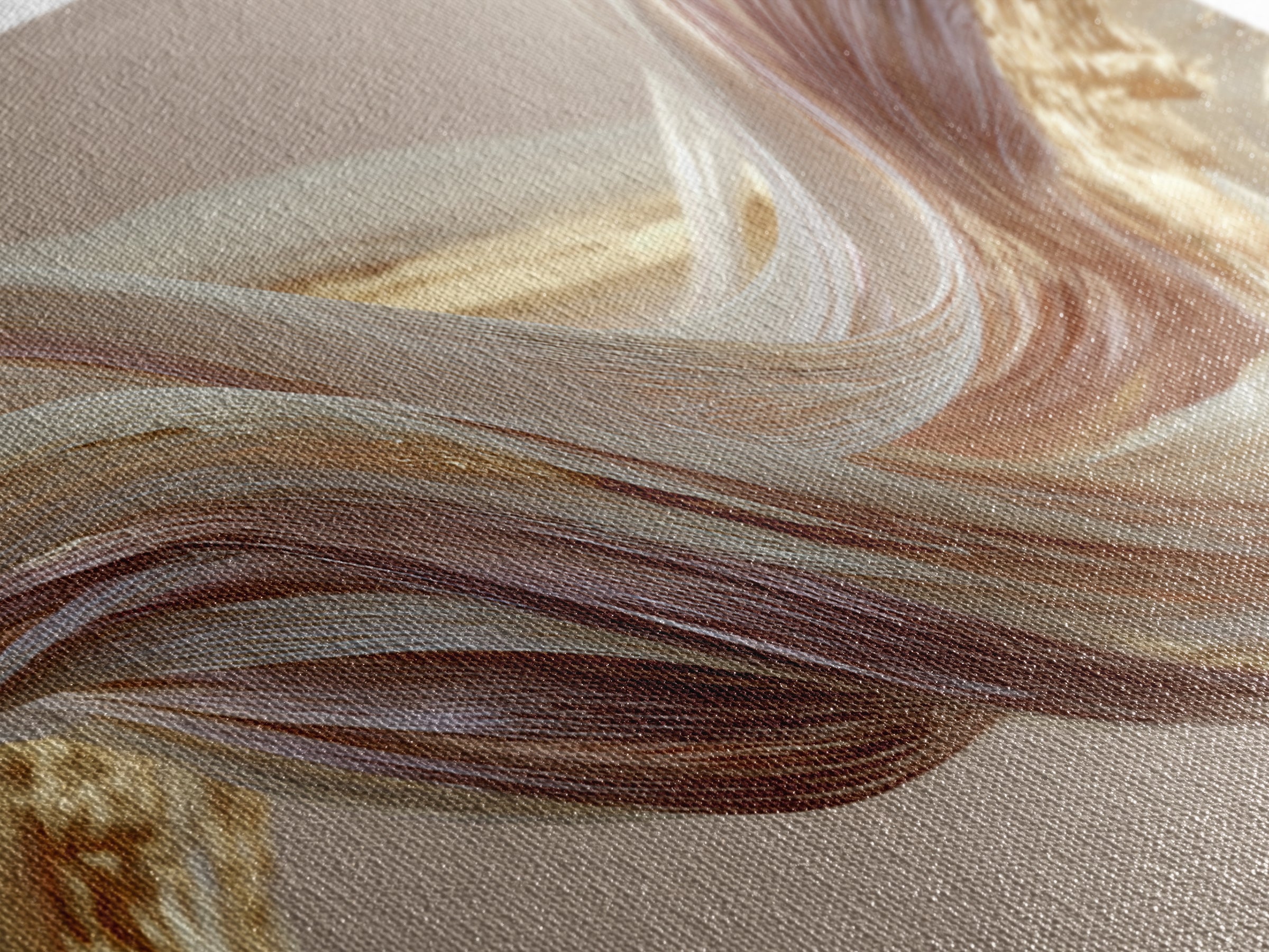 Abstract Hair Strands Forming Elegant Waves Framed Canvas Print, Hair Salon Art, Digital Art, Living Room Decor, Abstract Art, HSA-2x1-23