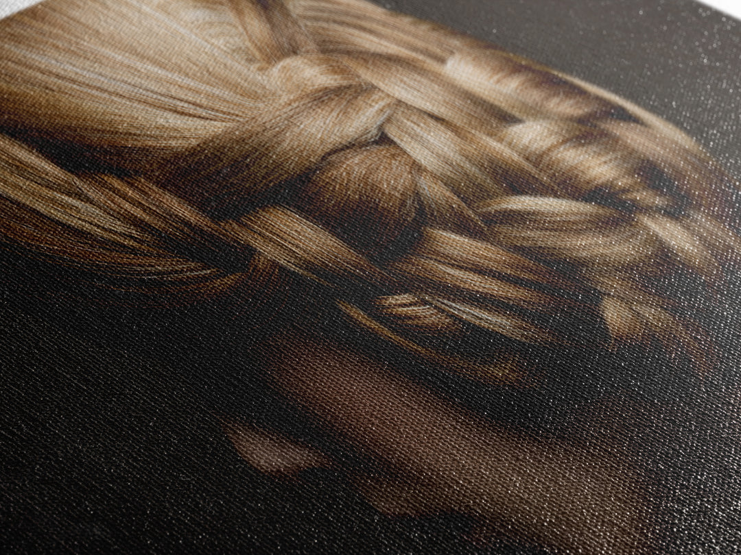 Braided Hairstyle Study Canvas Print, Hair Salon Art, Metal Wall Art, Living Room Decor, Fine Art, Style, Black and White Art, HSA-2x1-31