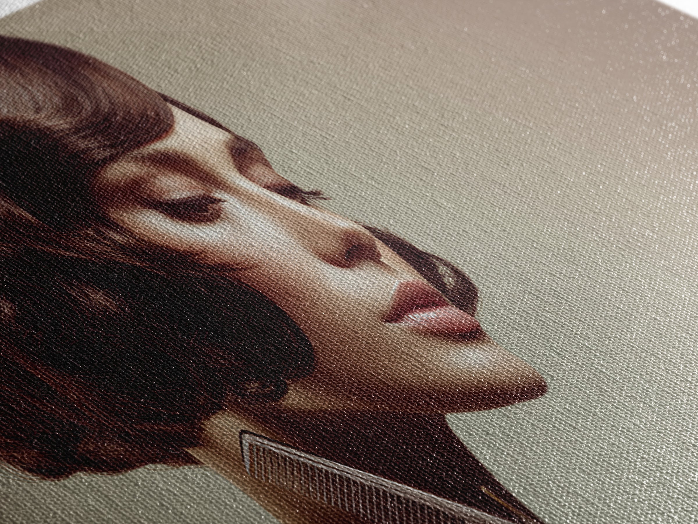 Woman with Dramatic Bob Haircut in Art Canvas Print, Hair Salon Art, Wall Decor, Living Room Decor, Style, African Art, HSA-2x1-48