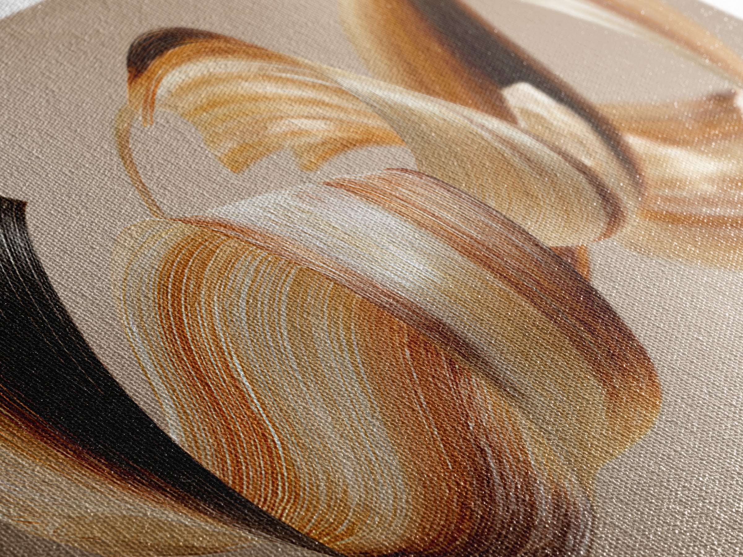 Hair Strands Turning into Abstract Ribbons Framed Canvas Print, Hair Salon Art, Art Print, Living Room Decor, Fine Art, Style, HSA-2x1-65