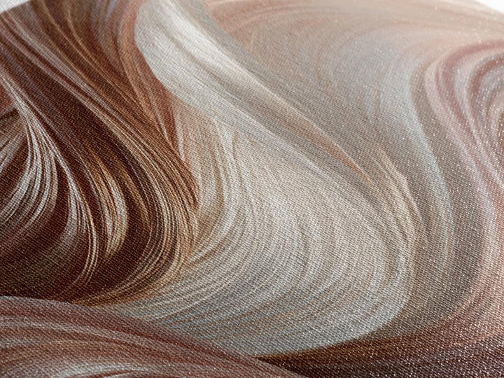 Abstract Hair Strands Forming Elegant Waves Framed Canvas Print, Hair Salon Art, Salon, Living Room Decor, Fine Art, Style, HSA-2x1-95