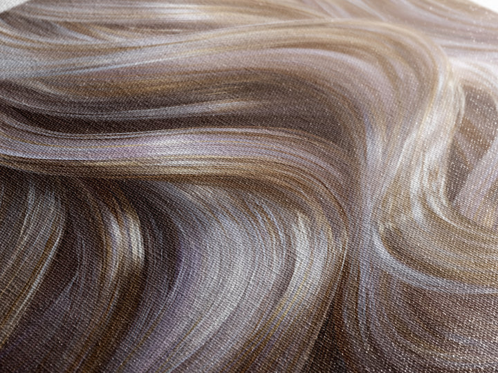Abstract Hair Strands Forming Elegant Waves Framed Canvas Print, Hair Salon Art, Living Room Decor, Abstract Art, Style, HSA-2x3-59