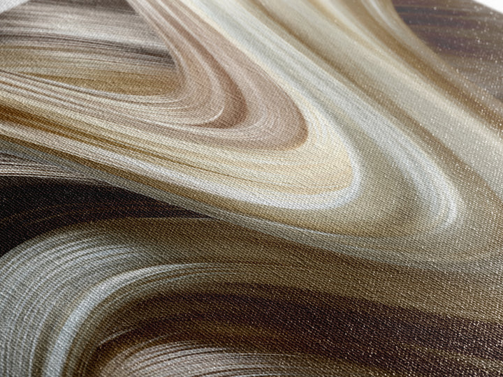 Abstract Hair Strands Forming Elegant Waves Canvas Print, Hair Salon Art, Room Decor, Living Room Decor, Abstract Art, Style, HSA-3x1-91