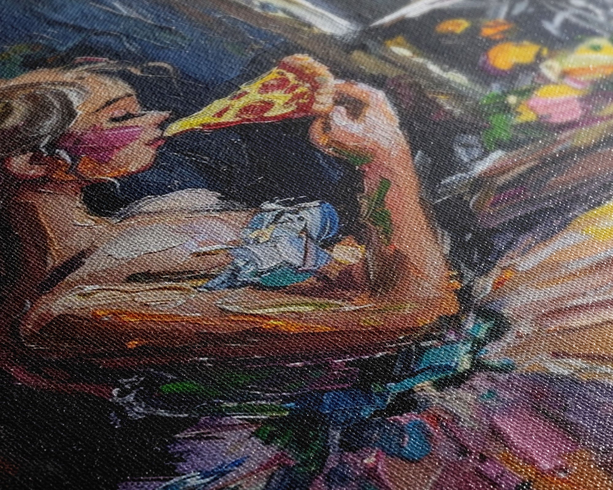 Ghost Ballerina Having A Slice Of Pizza, Halloween Decor Cottage Core Mashup