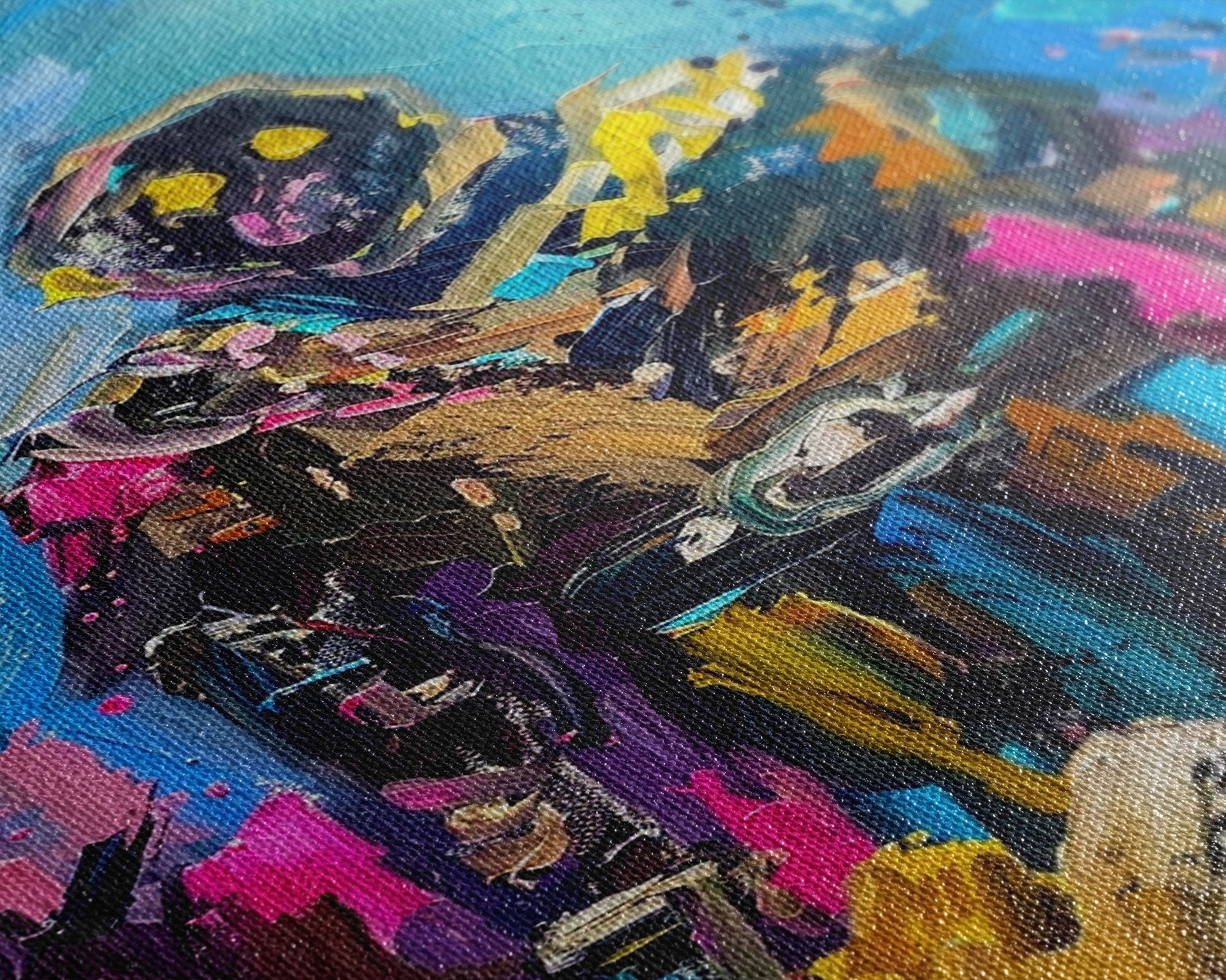 Colorful Abstract Skeleton Warrior - Unique Skeleton Art - Halloween Skeleton Print - Spooky Warrior Skeleton Decor