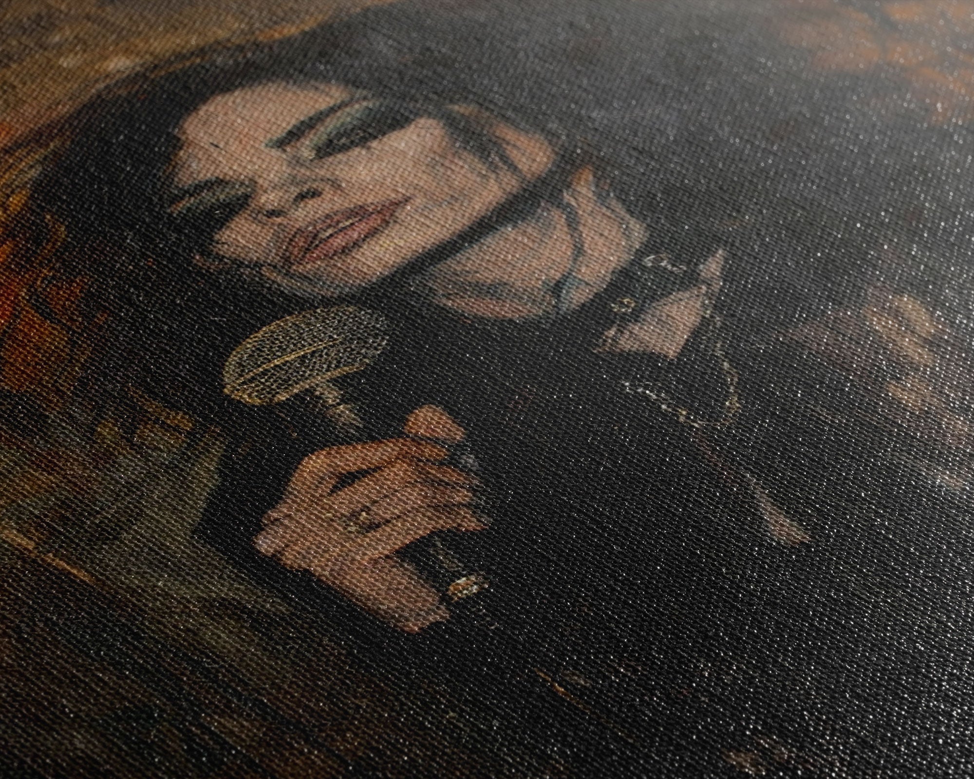 Gothic Singer with Dark Makeup - Halloween Art, Gothic Art, Spooky Decor Haunted Concert Dark Music Art, Eerie Portrait, Framed Canvas Print