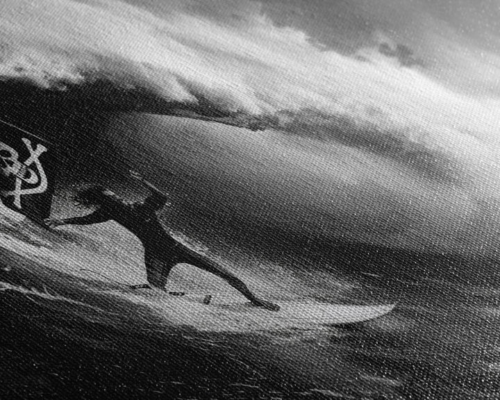 Skull and Crossbones Pirate Surfer - Pirate Surf - Mancave Decor - Office Decor - Pirate Surfer