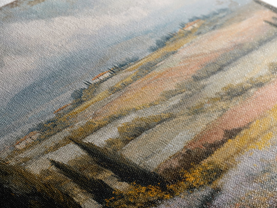 Sunset over Lavender Field Canvas Print, Impressionist Art, Landscape Wall Art, Living Room Decor, Fine Art, Impression, IMP-1x1-14