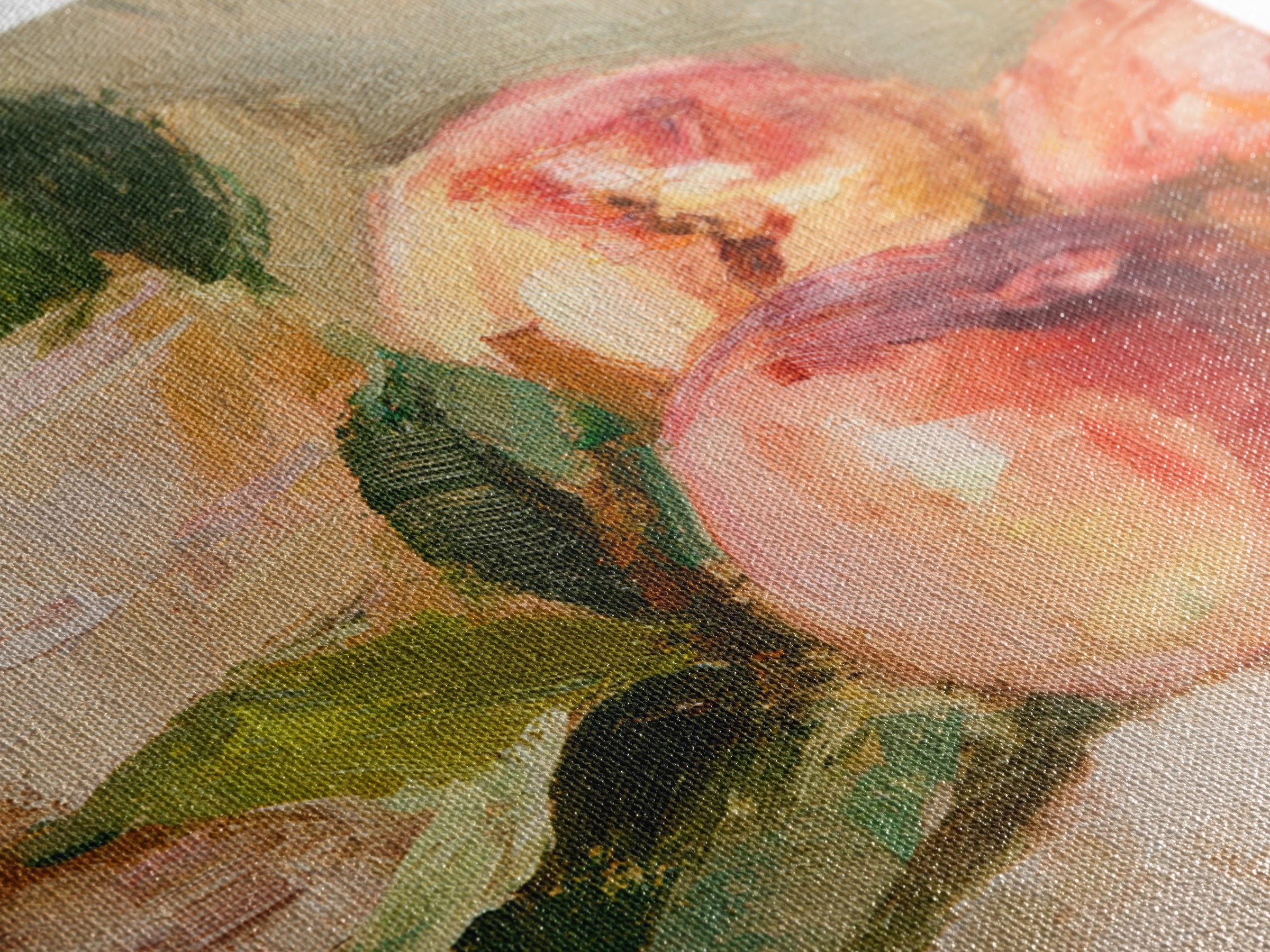 Still Life of Peaches Framed Canvas Print, Impressionist Art, Modern Wall Art, Living Room Decor, Fine Art, Impression, IMP-1x1-47