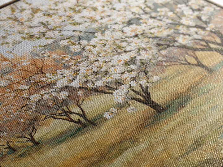Spring Orchard with Blossoming Trees Canvas Print, Impressionist Art, Living Room Art, Living Room Decor, Oil Painting, IMP-1x1-54