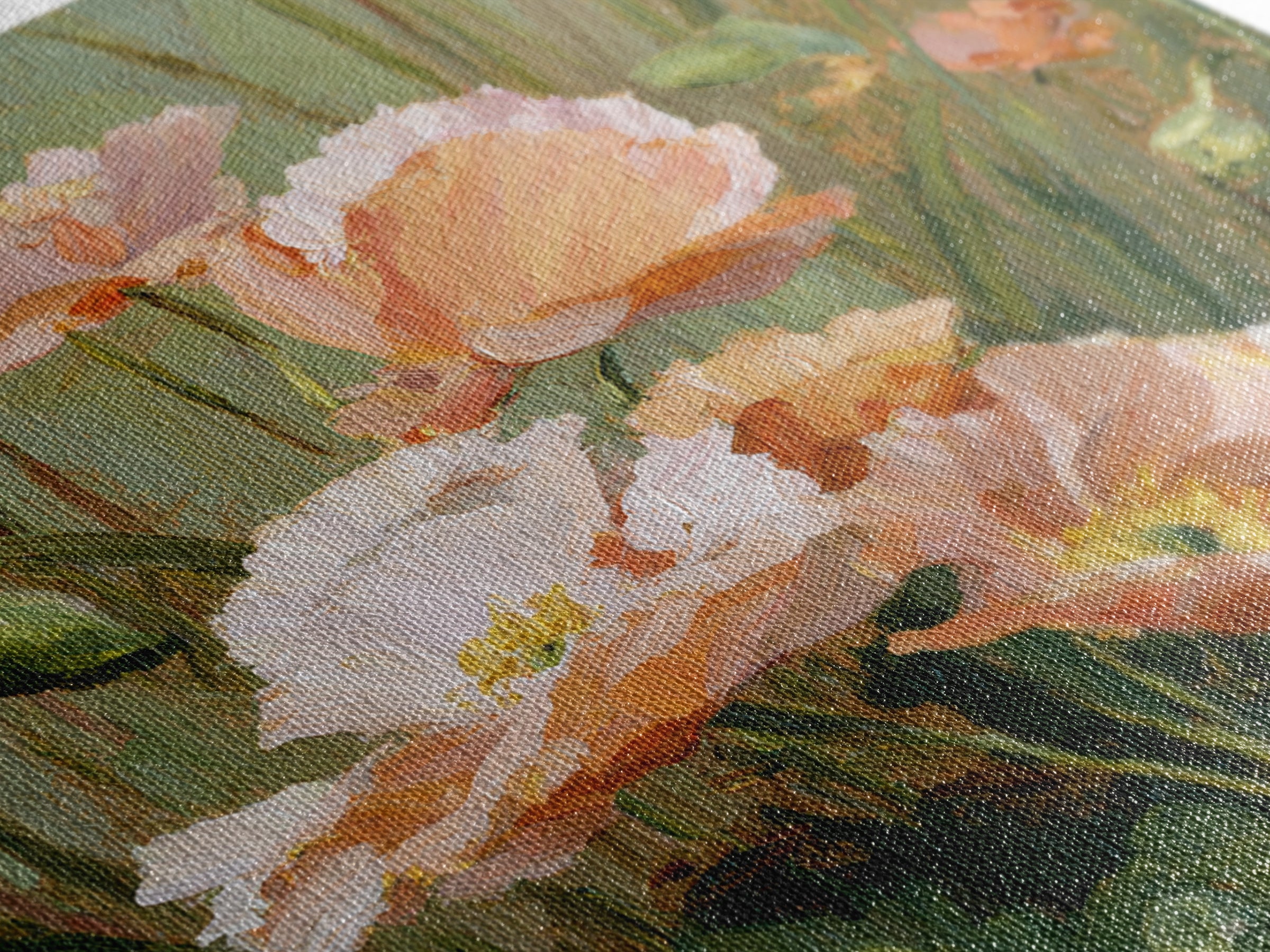 Poppies Blowing Through Green Grass Canvas Print, Impressionist Art, Abstract Painting, Living Room Decor, Fine Art, Impression, IMP-1x1-60