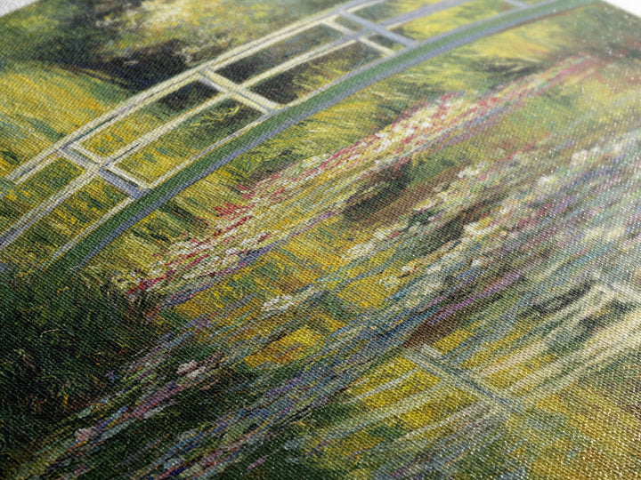 Water Garden Bridge Framed Canvas Print, Impressionist Art, Landscape Art, Living Room Decor, Fine Art, Impression, IMP-1x1-66
