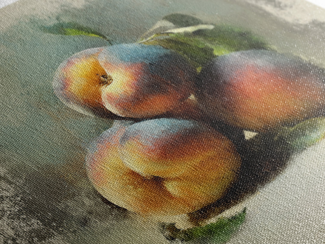 Still Life of Peaches Framed Canvas Print, Impressionist Art, Flower Print, Living Room Decor, Fine Art, Impression, IMP-1x1-71