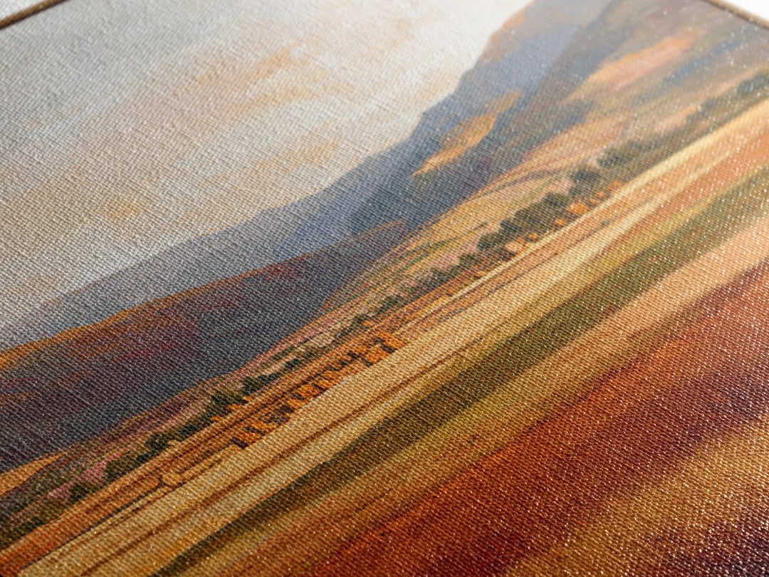 Haystacks Glowing at Golden Hour Canvas Print, Impressionist Art, Gallery Wall Art, Living Room Decor, Fine Art, Impression, IMP-1x1-76