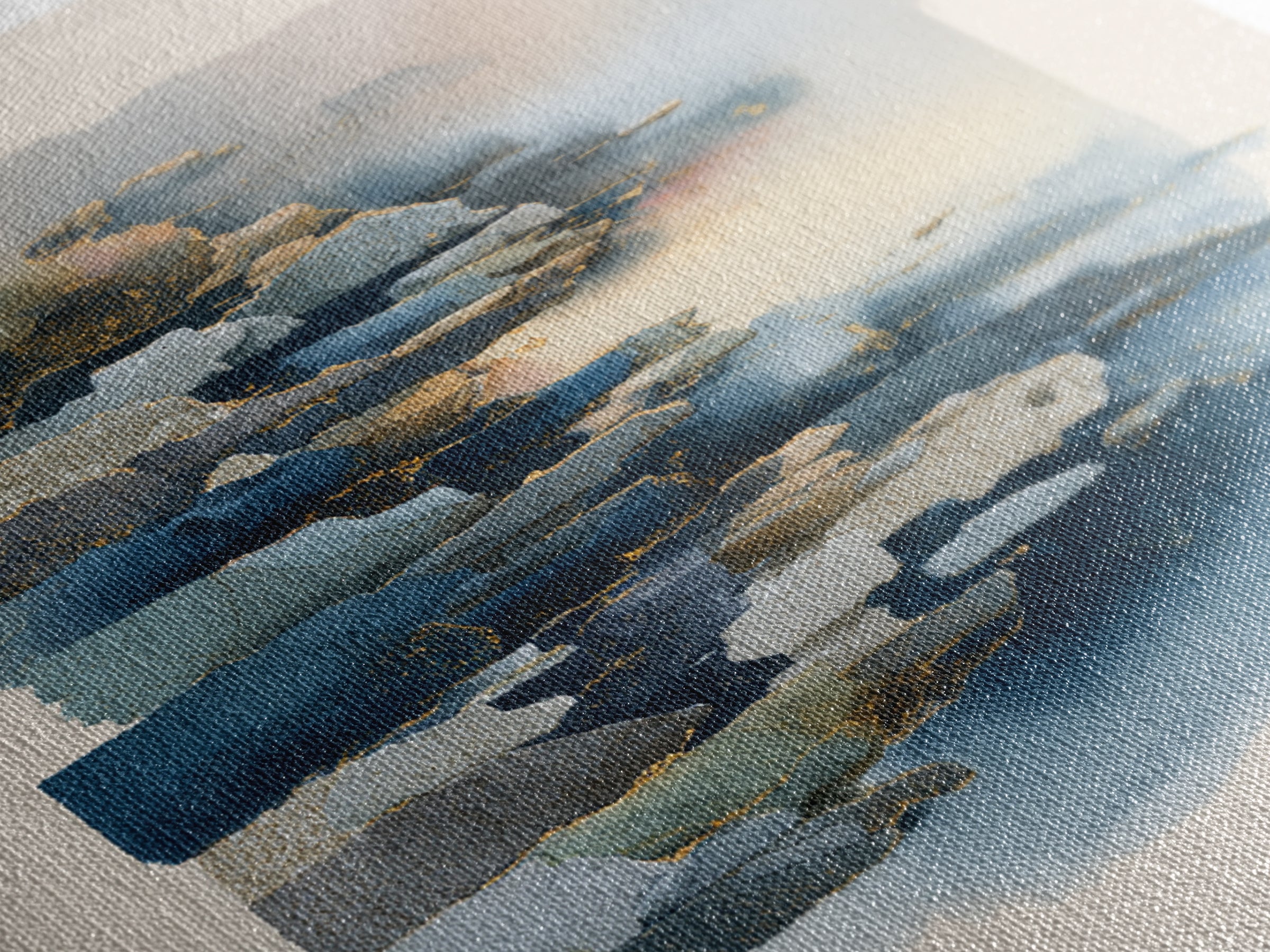 Soft Seaside Cliffs Canvas Print, Impressionist Art, Wall Decor, Living Room Decor, Fine Art, Impression, Horizontal Wall Art, IMP-1x1-77