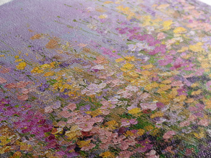 Wildflower Field in Loose Pastel Strokes Canvas Print, Impressionist Art, Fine Art Print, Living Room Decor, Impression, IMP-1x1-80