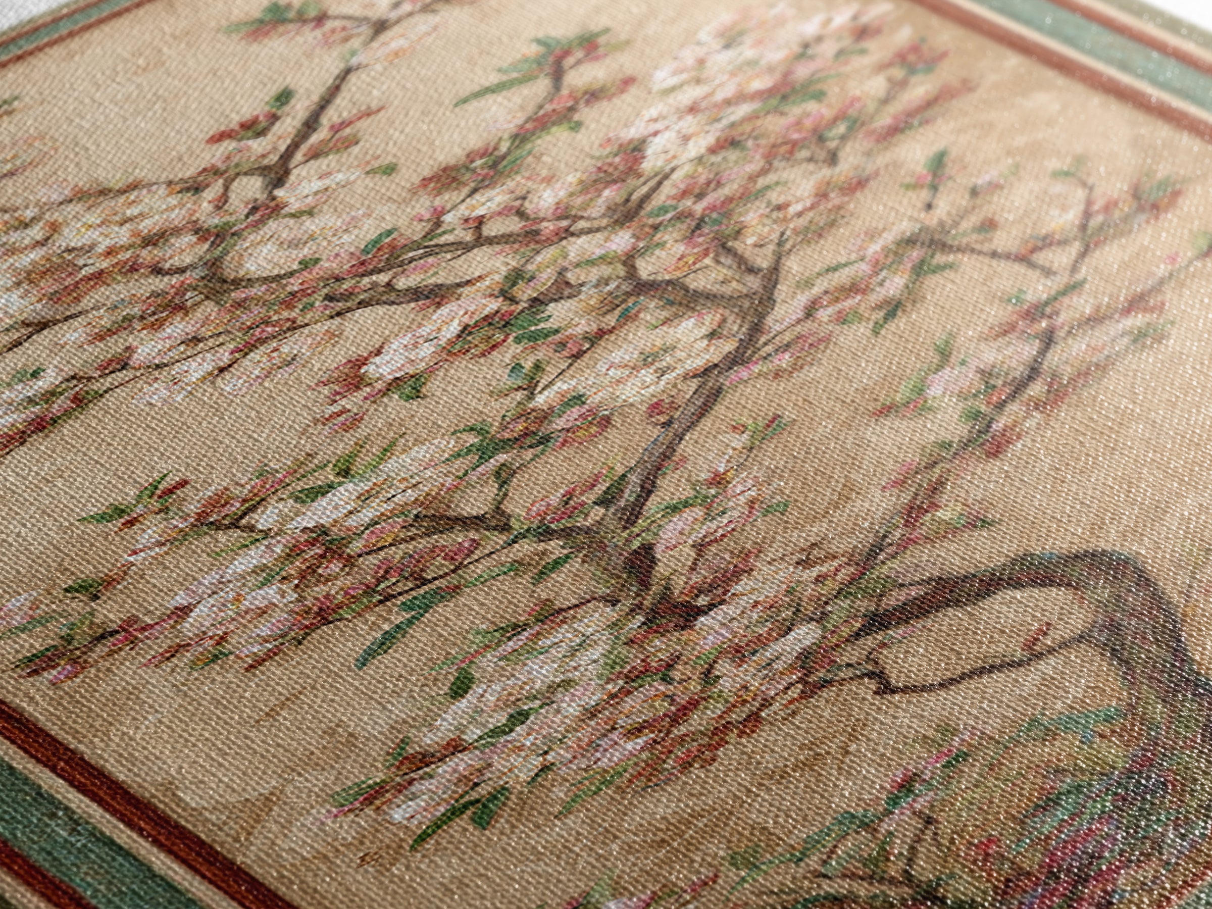 Spring Orchard with Blossoming Trees Canvas Print, Impressionist Art, Neutral Decor, Living Room Decor, Fine Art, Impression, IMP-1x3-42